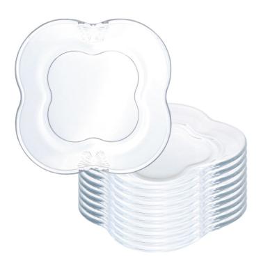 Imagem de Jogo 10 Prato De Sobremesa De Vidro Butterfly Borboleta Transparente Wolff 17cm