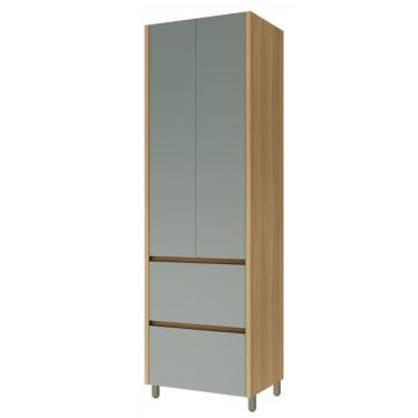 Imagem de Armário De Cozinha Paneleiro 2 Portas 2 Gavetas 100% Mdf Raissa Nesher Madeirado / Verde