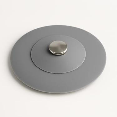 Imagem de Ralo de Pia em Silicone Flexível Anti-Odor Filtro e Protetor de Dreno para Pia, Cozinha e Banheiro, Retém Resíduos, Evita Entupimentos e Maus Cheiros. (Cinza)