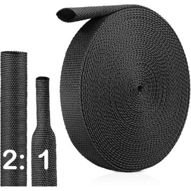 Imagem de Mangas trançadas de tear de fio termorretrátil 2: 1, tecido resistente ao calor, chicote de fios para proteção automotiva, cabo de arreio, gerenciamento de cabos (3/10.2 cm-4.9 m)