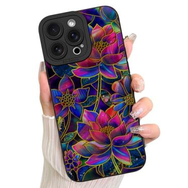 Imagem de LSL Capa para iPhone 13 Pro Max Luxuosa Estampa de Flor Roxa Design TPU Macio Lente Full Camera Anti-Drop Anti-Scratch À Prova de Choque Capa Fina Preta