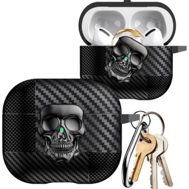 Imagem de CCSmall Capa para AirPods Pro 3 (2025) com chaveiro mosquetão, capa de proteção de caveira 3D engraçada à prova de choque com trava segura para meninas e meninos para Apple AirPod Pro 3rd, caveira