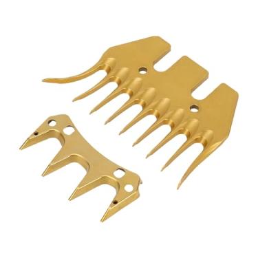 Imagem de AUNMAS Lâminas de Substituição para Tesouras de Ovelha Lâminas de Aço de Alto Carbono Curvas Com 9 Dentes para Animais de Pelagem Espessa, Ferramentas Profissionais de Corte de Gado para Ovelhas,