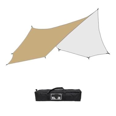 Imagem de Lona de toldo de acampamento durável à prova d'água leve para tenda ao ar livre uso multiuso (cáqui)