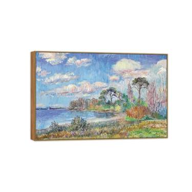 Imagem de BMZFYBS David Burliuk famosas impressões em tela de arte de parede prontas para pendurar. Bradenton Beach Florida. Pintura de moldura de madeira para decoração de sala de estar 20 x 30 cm 8 x 12 pol