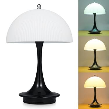 Imagem de Lâmpada de Mesa Cogumelo Sem Fio 3W para Cabeceira Régua Lâmpadas Bateria 2000mAh 3 Níveis Iluminação Ajustável Quarto S