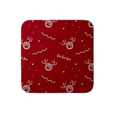 Imagem de Ladrilho Decorativo de Cerâmica Vermelho com Estampa de Veado para Natal