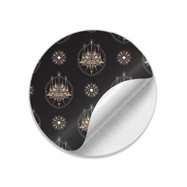 Imagem de Ladrilho Decorativo de Cerâmica Estampa Padrão Sem Costura Lótus Escuro