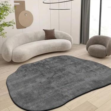 Imagem de Tapete irregular para sala de estar, decoração moderna, tapete grande para sofá, quarto, cabeceira, tapete de chão felpudo (6,5x13,1 pés (200x400 cm/TS020-flannel-13)