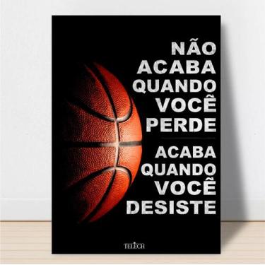 Imagem de Quadro Decorativo Basquete Motivacional Cesta Bola Quarto Qualidade Pr