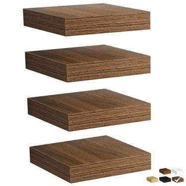 Imagem de Fun Memories Prateleiras flutuantes de madeira rústica para parede, economizam espaço, prateleiras montadas na parede para banheiro, quarto, sala de estar e cozinha, armazenamento e exibição elegantes