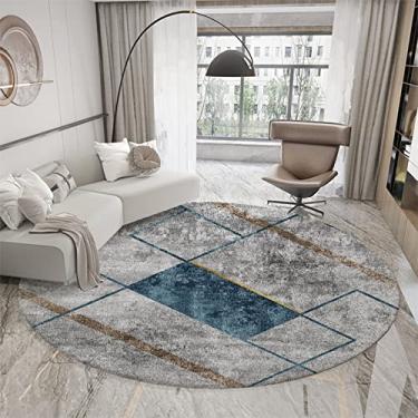 Imagem de Tapete redondo com textura de mármore para quarto, lavável, sala de estar, tapete redondo, decoração de casa, antiderrapante, tapetes circulares, C, diâmetro 100 cm