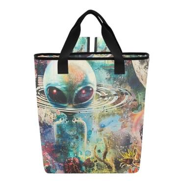 Imagem de Joitme Space Exotic Alien Bolsa térmica macia isolada à prova de vazamento 36 latas lancheira térmica para homens 35 x 15 x 40 cm