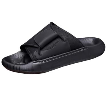 Imagem de Pantufas de praia masculinas modernas e casuais, versáteis, com sola macia e respirável para primavera e verão, Preto, 37