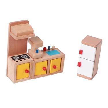 Imagem de Esquirla Conjunto de Móveis de Madeira para Casa de Bonecas - Brinquedo de Faz-Tudo - Móveis em Miniatura para Bonecas - Presente de Aniversário para Meninos e, Cozinha