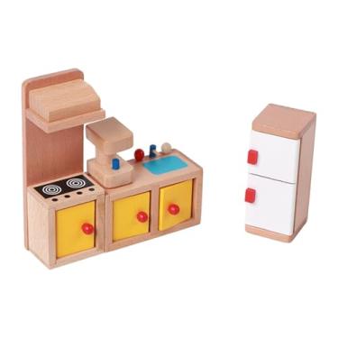 Imagem de MERIGLARE Conjunto de Móveis de Madeira para Casa de Bonecas, Brinquedo de Faz-Tudo, Acessórios para Casa de Bonecas, Miniaturas para Decoração, Presente de, Cozinha