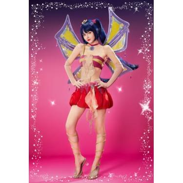 Imagem de Micotaku Winx Club Enchantix Musa Fantasia feminina cosplay com asas