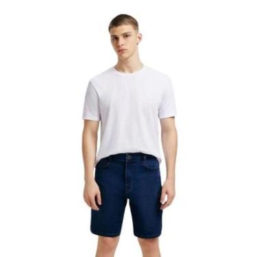 Imagem de Bermuda Hering Jeans Masculina Reta Soft Touch Azul-Masculino