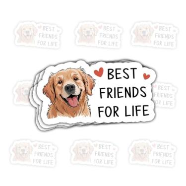 Imagem de 3 adesivos Best Friends for Life Golden Retriever, decalque de vinil para amantes de cães para mulheres, homens, crianças, pais de animais de estimação, laptop, garrafa de água, carro, caderno