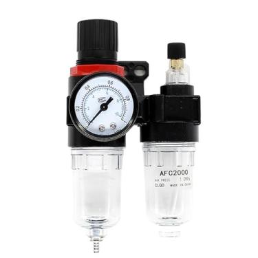 Imagem de Filtro de ar separador de óleo e água do compressor de ar AFR2000+AL2000 G1/4 para regulador de válvula redutora de pressão AFC2000 com pc4 pc6 pc8(AFC2000)
