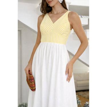 Imagem de Blusa Cropped Feminino Listrado com Alça Decote V Forrado