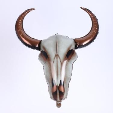 Imagem de 3 peças de balões de faroeste para decoração de festa Longhorn Balões de vaca ocidental Cowboy Longhorn balão de folha de alumínio para festa aniversário, último rodeio, despedida de solteira