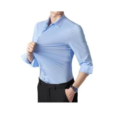 Imagem de Camisa Esportiva Masculina De Manga Longa Sem Costura De Alta Elastici