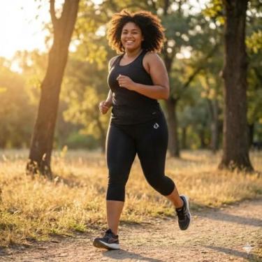 Imagem de Calça Corsário Feminina Estilo do Corpo Plus Size Powerfit Preta, Pret