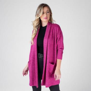 Imagem de Cardigan susie manga 3/4 feminino - Susie Modas, Pink, G, 10 unidades