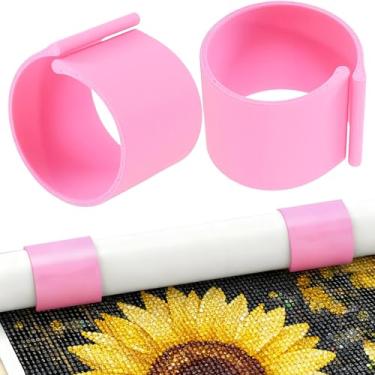 Imagem de Suporte de rolo de lona de pintura de diamante, pacote com 2, organizador de anel de lona antiderrapante mantém as telas planas e organizadas, armazenamento de anel de tela de arte de diamante