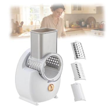Imagem de Ralador De Queijo EléTrico, Ralador E Triturador EléTrico RecarregáVel,Duas OpçõEs De Fonte De AlimentaçãO,Controle FáCil Com Um Toque,Com 3 LâMinas Para Vegetais,Queijos E Nozes
