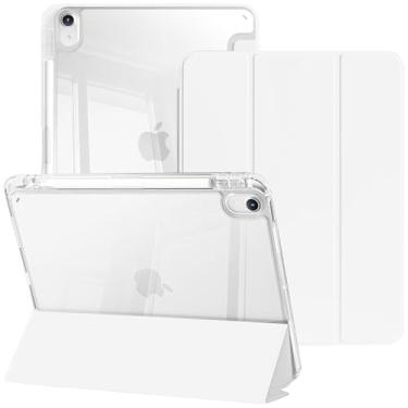 Imagem de YeaQuelior Capa para iPad Air de 11 polegadas M3/M2 (2025/2024), iPad Air 5ª/4ª geração (2022/2020), capa traseira transparente à prova de choque fina com suporte para lápis, despertar/hibernar