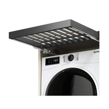 Imagem de Estante invisível para secar roupas e gaveta retrátil para calças, cesta de guarda-roupa embutida (764-814 mm) para máxima organização acima da máquina de lavar