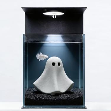 Imagem de OwMell Estátua de pedras equilibradas Cairn Decoração de jardim, pedra de pedra zen empilhada, decoração de aquário pequeno, decoração de micro paisagem - Fantasma