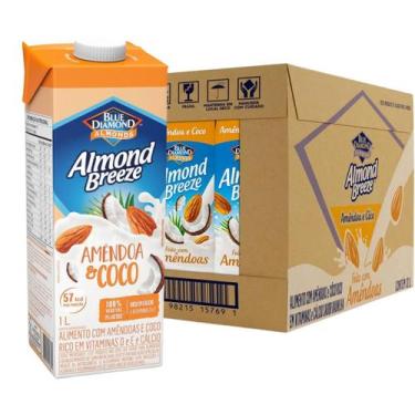 Imagem de Kit 12 Bebidas de Amêndoas Almond Breeze Sabor Coco 1L
