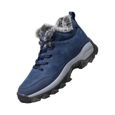 Imagem de Tênis De Inverno Masculino Preto Para Caminhadas Ao Ar Livre Botas De 