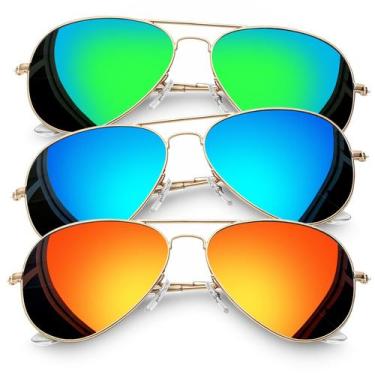 Imagem de Paquete de 3 Gafas de Sol Aviador Diseño Joopin UV400 para Mujer y Hom