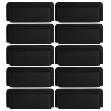 Imagem de Conjunto 10 Puxadores Eden 1791 Preto Fosco Torralba Móveis Armários G