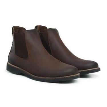 Imagem de Bota Masculina Couro Coturno Cano Baixo Macia Reforçada-Masculino