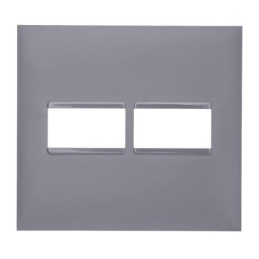Imagem de Placa 4X4 1+1 Postos Pial Plus+ Legrand Cinza 618511Cz