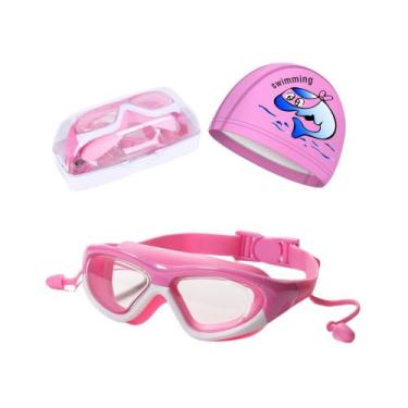 Imagem de Kit Óculos e Touca de Natação Infantil Hero Band Coleção Tibumm, Rosa 