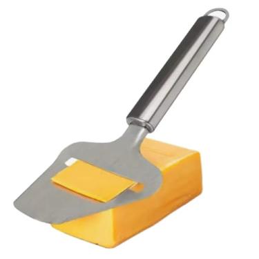 Imagem de Fatiador Cortador de Queijo Manual em Inox, Espátula para Mussarela Caseira, Utensílio Doméstico para Cozinha