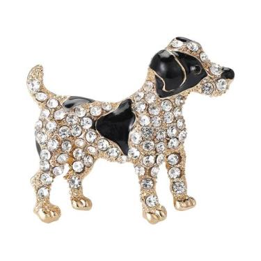 Imagem de Broche De Esmalte Unissex Com Strass De Cachorro, Joia De Lapela Para 
