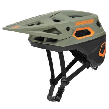 Imagem de BATFOX Capacete de bicicleta capacetes de mountain bike para homens mulheres adultos MTB ciclismo BMX capacete de bicicleta (verde exército, G (55-59 cm))
