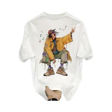 Imagem de Camiseta Masculina De Verão Oversized Slim Fit Com Estampa De Paris, G