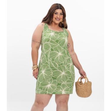 Imagem de Vestido Curto Feminino Plus Size Secret Glam Verde, Plus G3, Verde