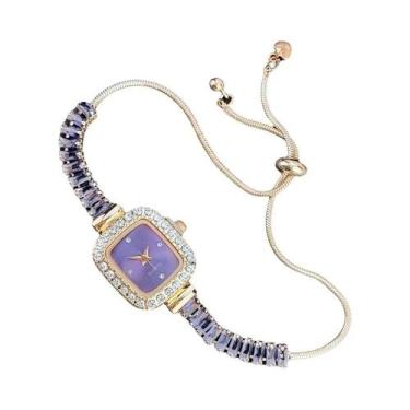 Imagem de Relógio Feminino De Quartzo Com Zircônia E Diamantes, Pulseira Flexíve