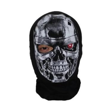 Imagem de Balaclava De Rosto Inteiro 100% Algodão Com Estampa De Caveira, Máscar