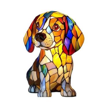 Imagem de Luminária Noturna De Resina Com Cãozinho, Luz Quente, Lâmpada De Mesa 