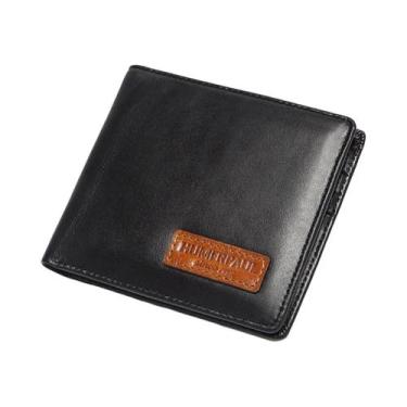 Imagem de Carteira Masculina De Couro Genuíno RFID Trifold Com Compartimento Par